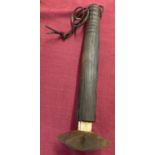 WWI style trench mace with wooden handle.