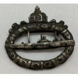 A WWI style Imperial German Kaiserliche marine U-boat badge.
