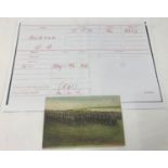 A hand written WWI military postcard sent by Gunner F. Burton. 33117 Royal Garrison Artillery.