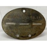 A German WWII style Panzer Grenadiers dog tag.