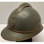 A WWI style French engineers M15 Casque Adriane helmet. No Liner.