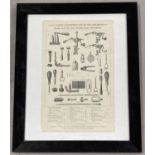 A framed and glazed " G. E. Lewis Illustrated List Of Gun Implements".