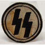 WWII style late war economy issue SS sports vest patch.