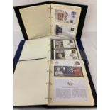 3 folders containing Royal Commemorative collectors sets of stamps and first day covers.