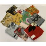 10 vintage floral design scarves, some with original tags.