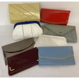 8 vintage ladies clutch bags, to include leather examples.