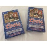 2 sealed and unopened boxes of 1995 Coors Brewing Company Trading Cards.