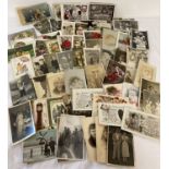 A quantity of 120+ vintage and Victorian postcards and photographs.