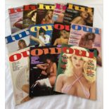 12 vintage adult erotic magazines; 6 copies of Lui together with 6 copies of Oui.