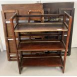 3 wooden fold up display stands/bookcases.