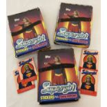 3 full boxes of 1984 DC Comics Topps Supergirl sticker packs, sealed and unopened.