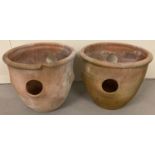 2 terracotta strawberry plant pots. 1 a/f.