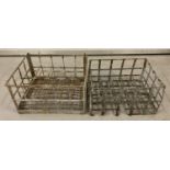 2 vintage galvanised metal milk bottle crates.