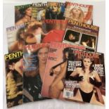12 vintage issues of Penthouse, adult erotic magazine, dating from the 1970's.