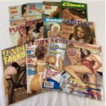 12 assorted vintage adult erotic magazines, dating from the 1970's.