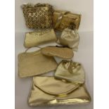 8 vintage gold tone handbags and clutch bags.