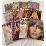 12 copies of Playboy magazine for men, dating from the 1980's.