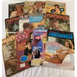 12 assorted vintage 1970's & 80's adult erotic magazines.