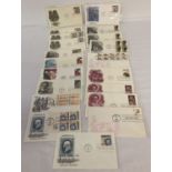 20 assorted American first day covers to include an embossed "Shells" issue.