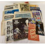 A collection of early 1970's magazines, pamphlets and newspaper supplements relating to football.
