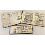 3 small vintage stamp albums containing a quantity of world stamps.
