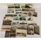 32 vintage postcards relating to ships.