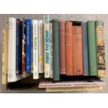 A box of vintage and modern mostly Norfolk and Suffolk related books.