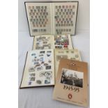 3 vintage stamp albums containing world stamps together with a folder and set of stamps