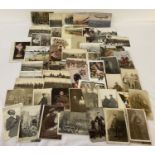 Approx. 80 vintage Military related postcards,