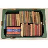 A box of vintage cloth bound novels and story books, many with decorative and gilt spines.
