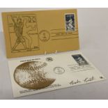 2 American "Babe Ruth" baseball first day covers. One depicting the player the other a baseball.