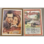 2 framed and glazed reproduction advertising and film posters.