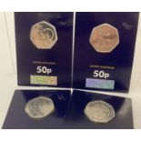 4 Change Checker 2019 issue, sealed and uncirculated 50p coins.