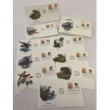 4 sets of 8 Canadian first day covers depicting wildlife. 2 stamps to each envelope.
