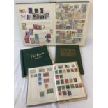 4 vintage stamp albums containing British, Empire and world stamps.