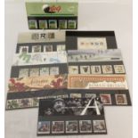 A collection of 10 sets of collectors stamps 9 of which have their original information cards.