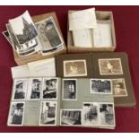2 vintage photograph albums together with a box containing a quantity of vintage photos & negatives.