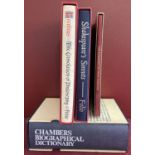 3 Folio Society books together with a boxed Chambers Biographical Dictionary.