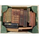A collection of antique books of classic novels to include a 10 leather bound editions.