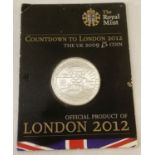 A blister packed "Countdown To London 2012" 2009 £5 coin. Issues by the Royal Mint.