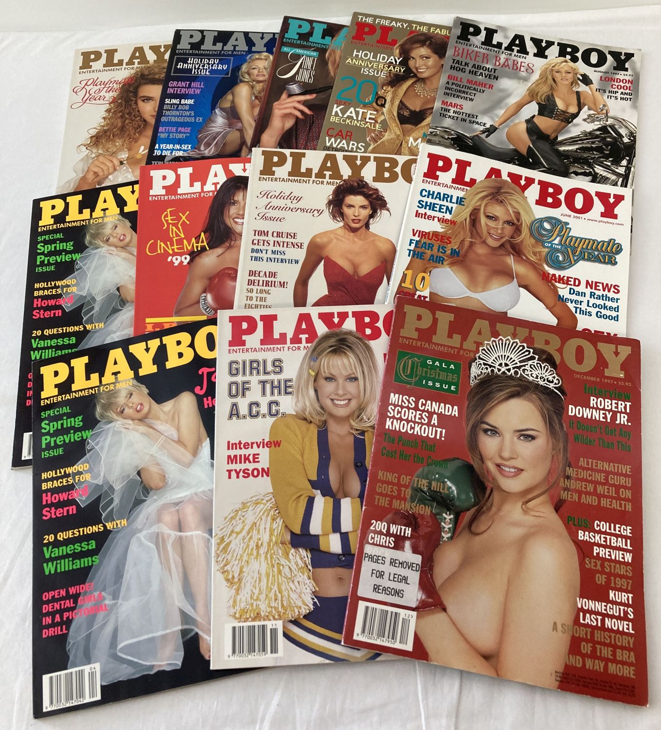 12 issues of Playboy; Entertainment for Men magazine, dating from 1987-2002.