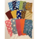 16 assorted vintage ladies neck tie scarves with ring fastening. In as new condition.