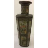 A circa 1920's Huntley & Palmers biscuit tin in the form of a Chinese vase.