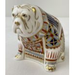 A Royal Crown Derby ceramic paperweight in the form of a bulldog.