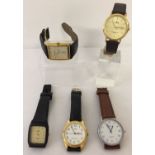 5 quartz watches to include Lorus and Sekonda, all in working order, 4 with leather straps.