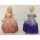 2 small Royal Doulton figurines "Rose" and "Marie".