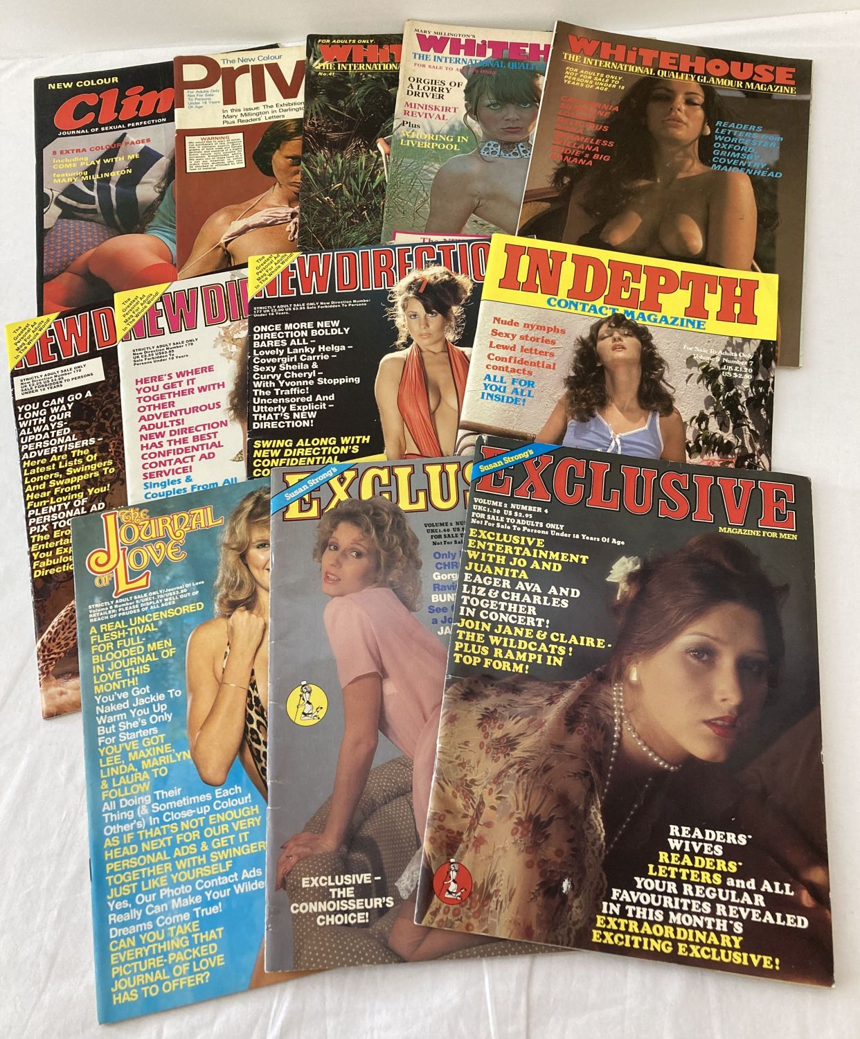 12 assorted vintage adult erotic magazines.