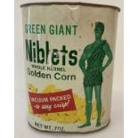 A vintage advertising Green Giant Niblets metal waste bin from Chienco, USA.