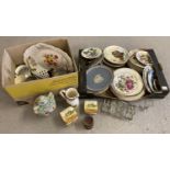 2 boxes of vintage and modern ceramics. To include Royal Doulton and Spode.