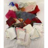A collection of vintage chiffon, silk and cotton scarves, head scarves and handkerchief's.